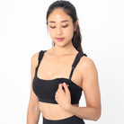 Madison Nursing Sports Bra, Medium Impact, Supportive, largest chest, running, Black