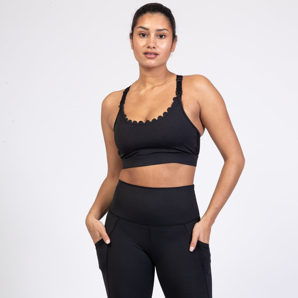 Lucie Nursing Sports Bra, High Impact, Supportive, largest chest, running, black