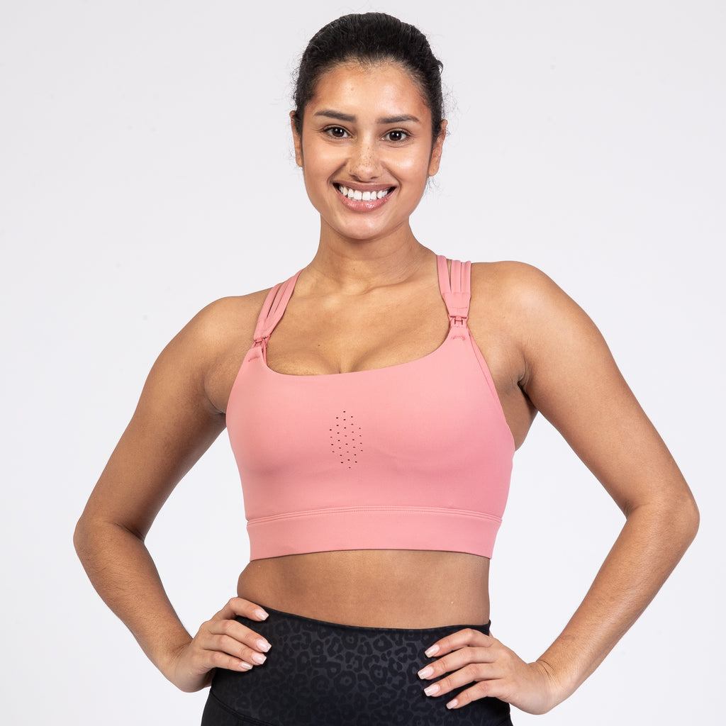 Chloe 3 Running Nursing Sports Bra, black, strappy back, supportive, stylish, mid high impact, mid high coverage