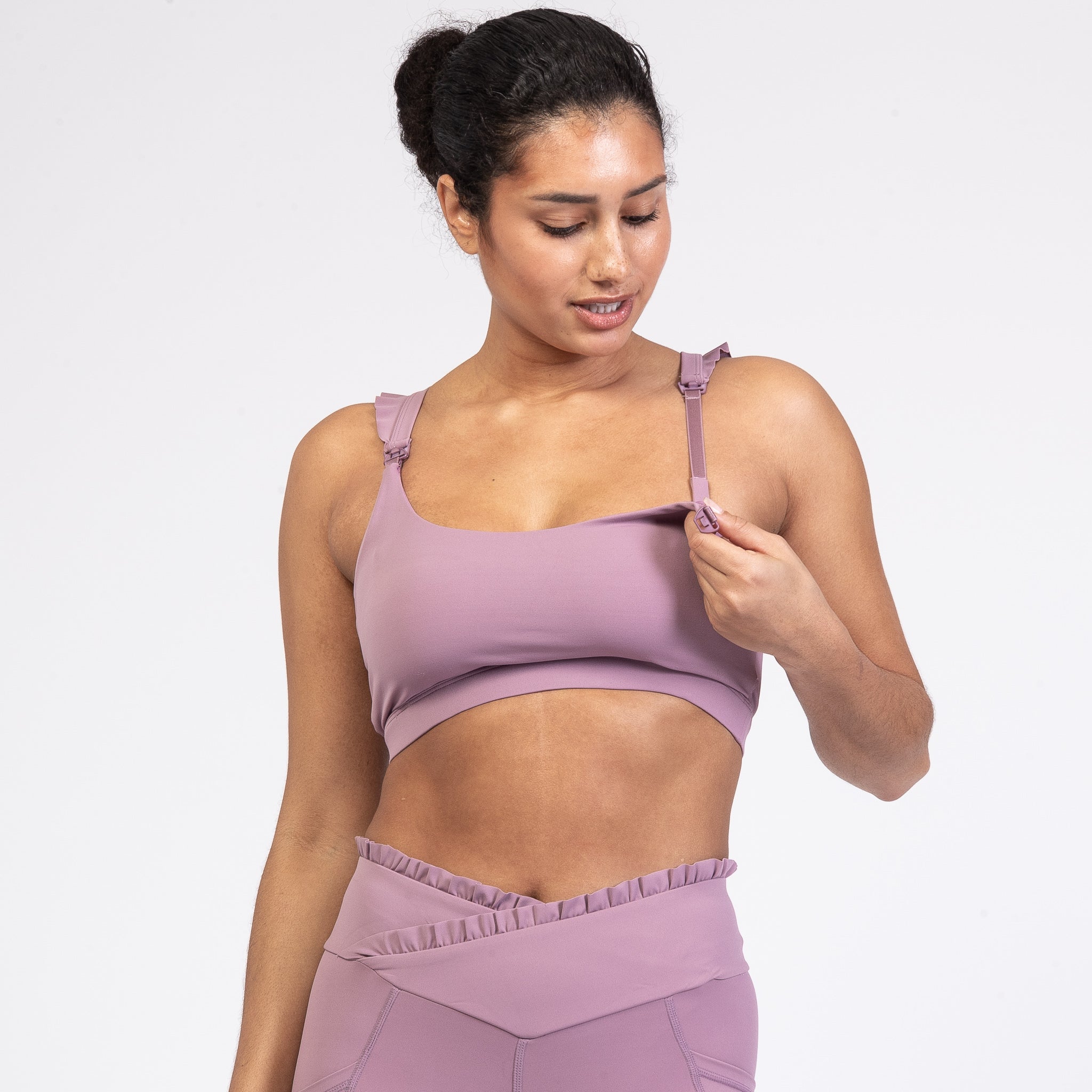 Madison Nursing Sports Bra, Medium Impact, Supportive, largest chest, running, lavender