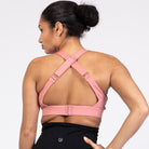 Venice High Impact Nursing Sports Bra, clip down nursing bra, large cups, adjustable, peach, Sweat and Milk
