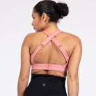 Venice High Impact Nursing Sports Bra, clip down nursing bra, large cups, adjustable, peach, Sweat and Milk