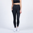 Postpartum high waisted legging, tummy control, brush stroke, sweat and milk