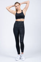 Postpartum high waisted legging, tummy control, brush stroke, sweat and milk