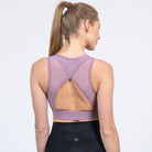 Capucine 2 nursing and hands free pumping nursing sports bra, high impact, high coverage, Lavender smoke - Sweat and Milk