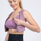 Capucine 2 nursing and hands free pumping nursing sports bra, high impact, high coverage, Lavender smoke - Sweat and Milk