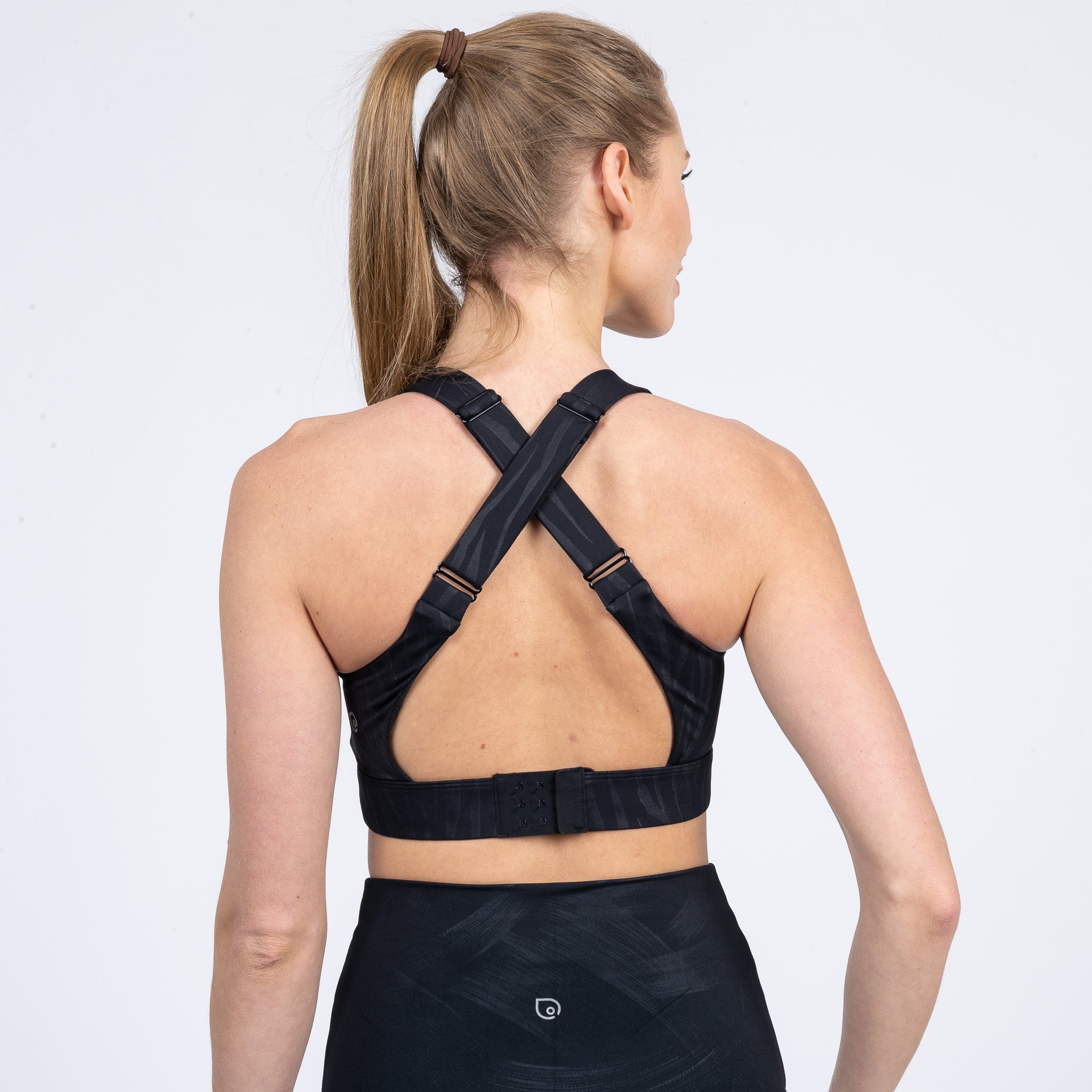 Venice 3 High Impact Nursing sports bra for big chest, DDD cup, Black Tiger, Sweat and Milk