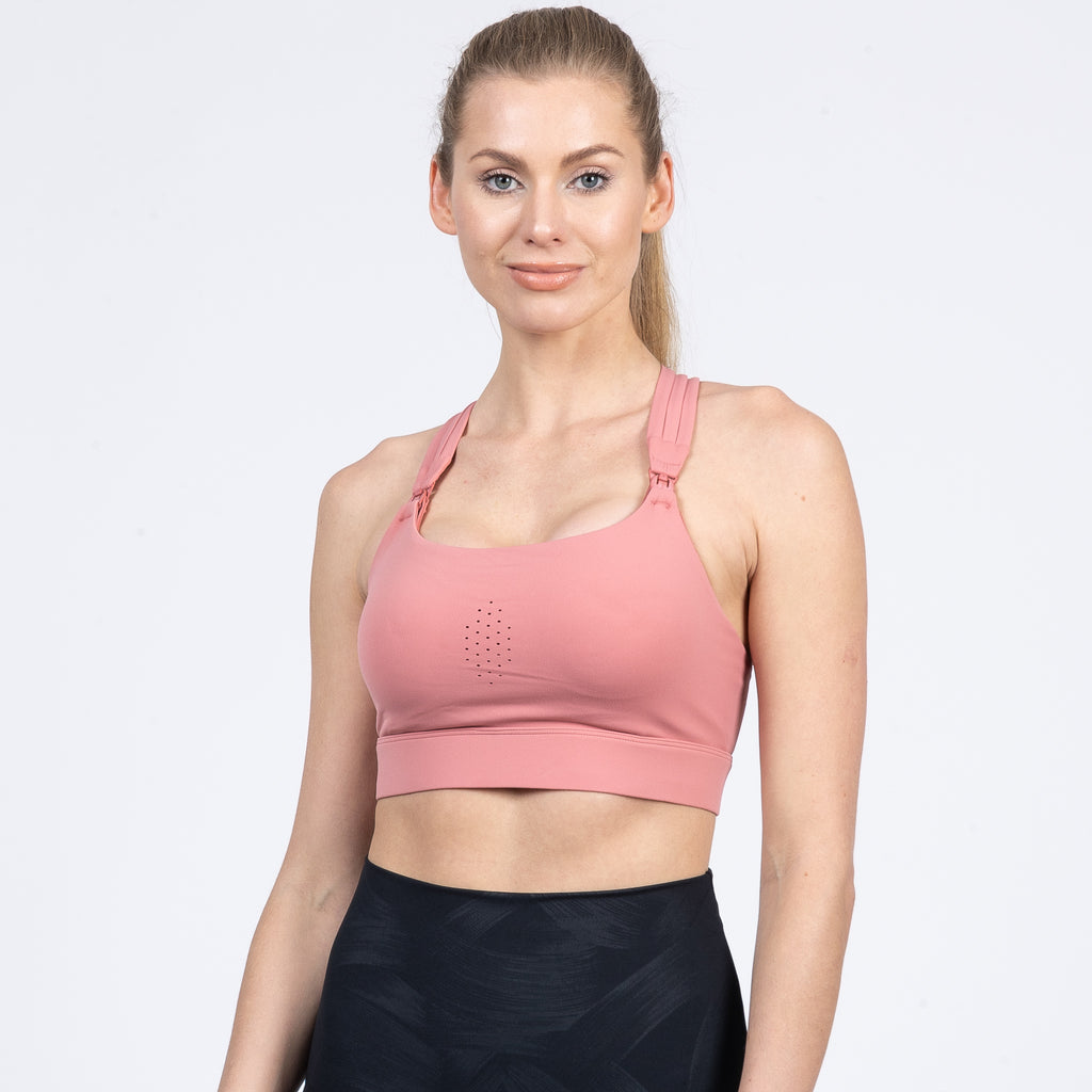 Chloe 3 Running Nursing Sports Bra, black, strappy back, supportive, stylish, mid high impact, mid high coverage