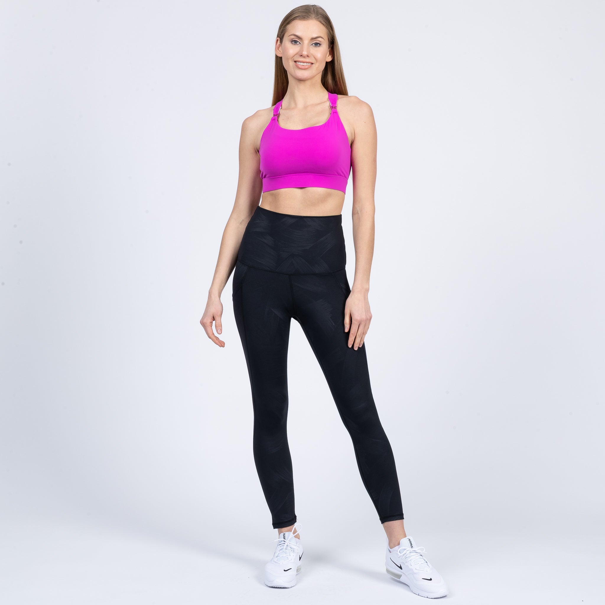 Venice 3 High Impact nursing sports bra for DDD cup, big chested, dragon fruit, Sweat and Milk