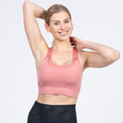 Venice High Impact Nursing Sports Bra, clip down nursing bra, large cups, adjustable, peach, Sweat and Milk