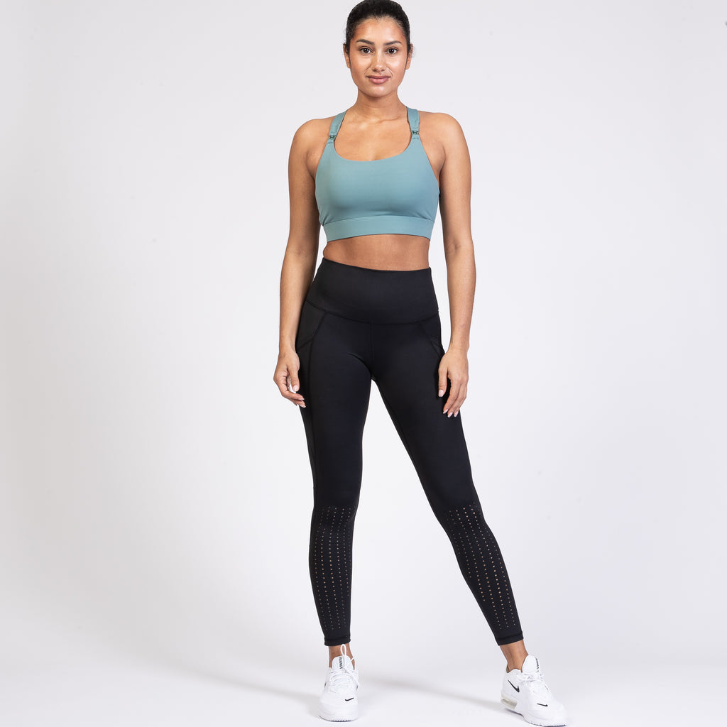 Venice 3 high impact nursing and pumping sports bra, DDD cup, seagrass, Sweat and Milk