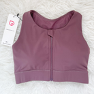 Capucine 2 nursing and hands free pumping nursing sports bra, high impact, high coverage, Smoky Plum - Sweat and Milk