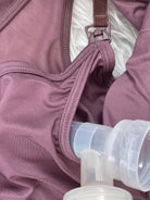 Capucine 2 nursing and hands free pumping nursing sports bra, high impact, high coverage, Smoky Plum - Sweat and Milk