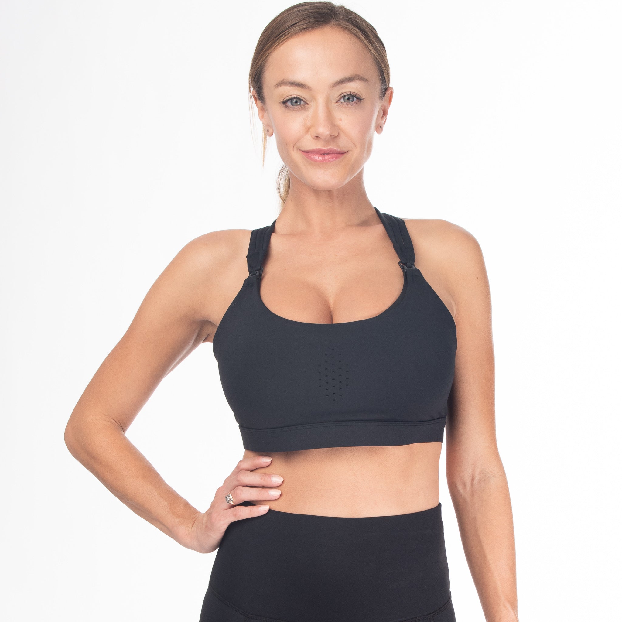 Chloé 3 Running Nursing Sports Bra (Black Cheetah) – Sweat and Milk LLC
