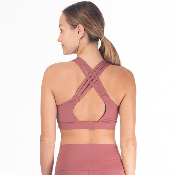 Chloe 3 Running Nursing Sports Bra (Noir) in Dusty Rose