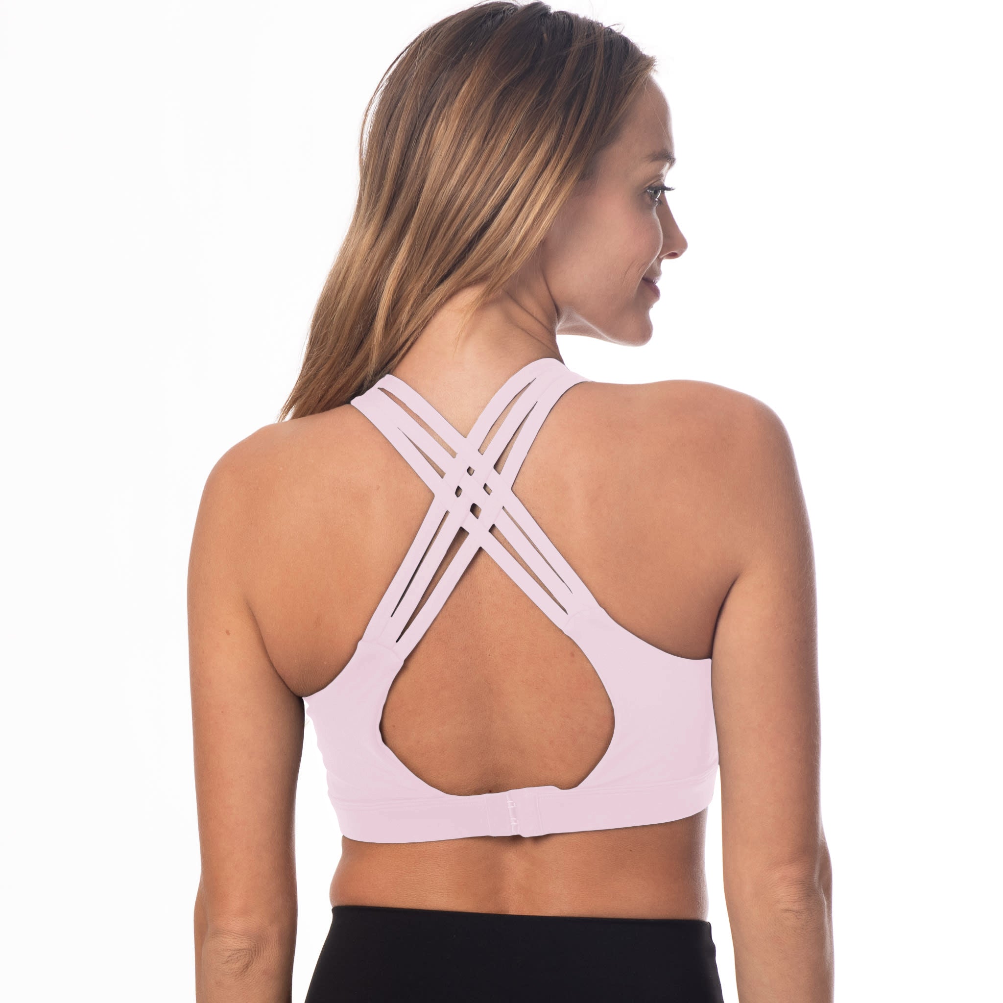 Chloe 3 Running Nursing Sports Bra, black, strappy back, supportive, stylish, mid high impact, mid high coverage