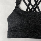 Chloe 4 High Impact running nursing & pumping sports bra, B-G cups, large breasts, strappy back, adjustable, black, sweat and milk