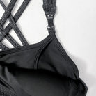 Chloe 4 High Impact running nursing & pumping sports bra, B-G cups, large breasts, strappy back, adjustable, black, sweat and milk