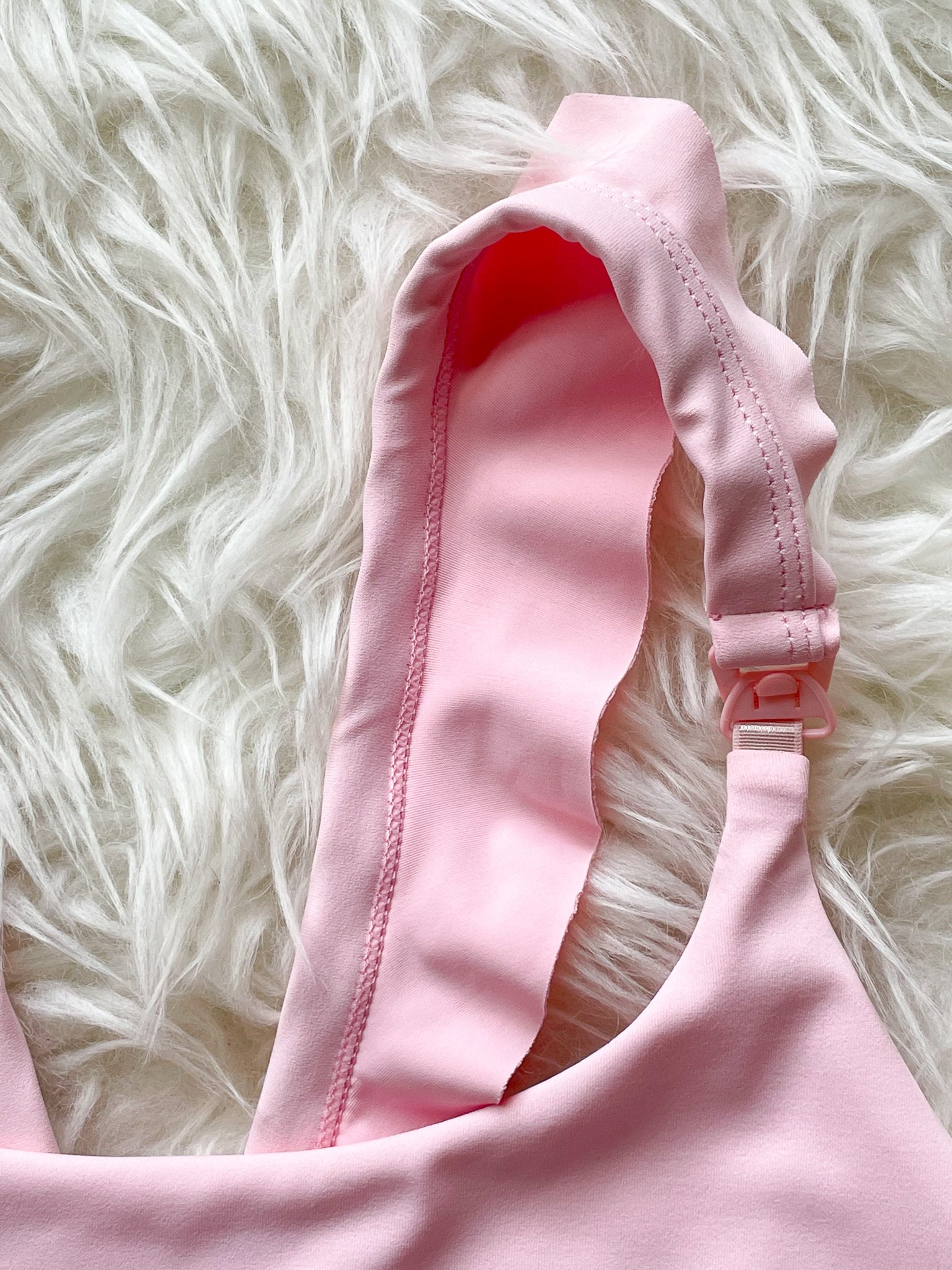 Madison Ruffle Nursing Sports Bra, Medium support, running, largest breast, blush pink