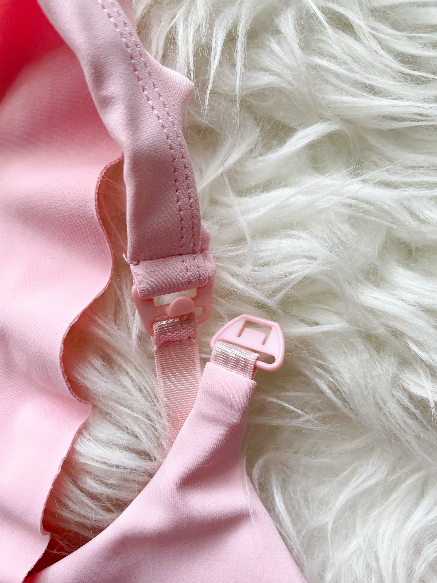 Madison Ruffle Nursing Sports Bra, Medium support, running, largest breast, blush pink