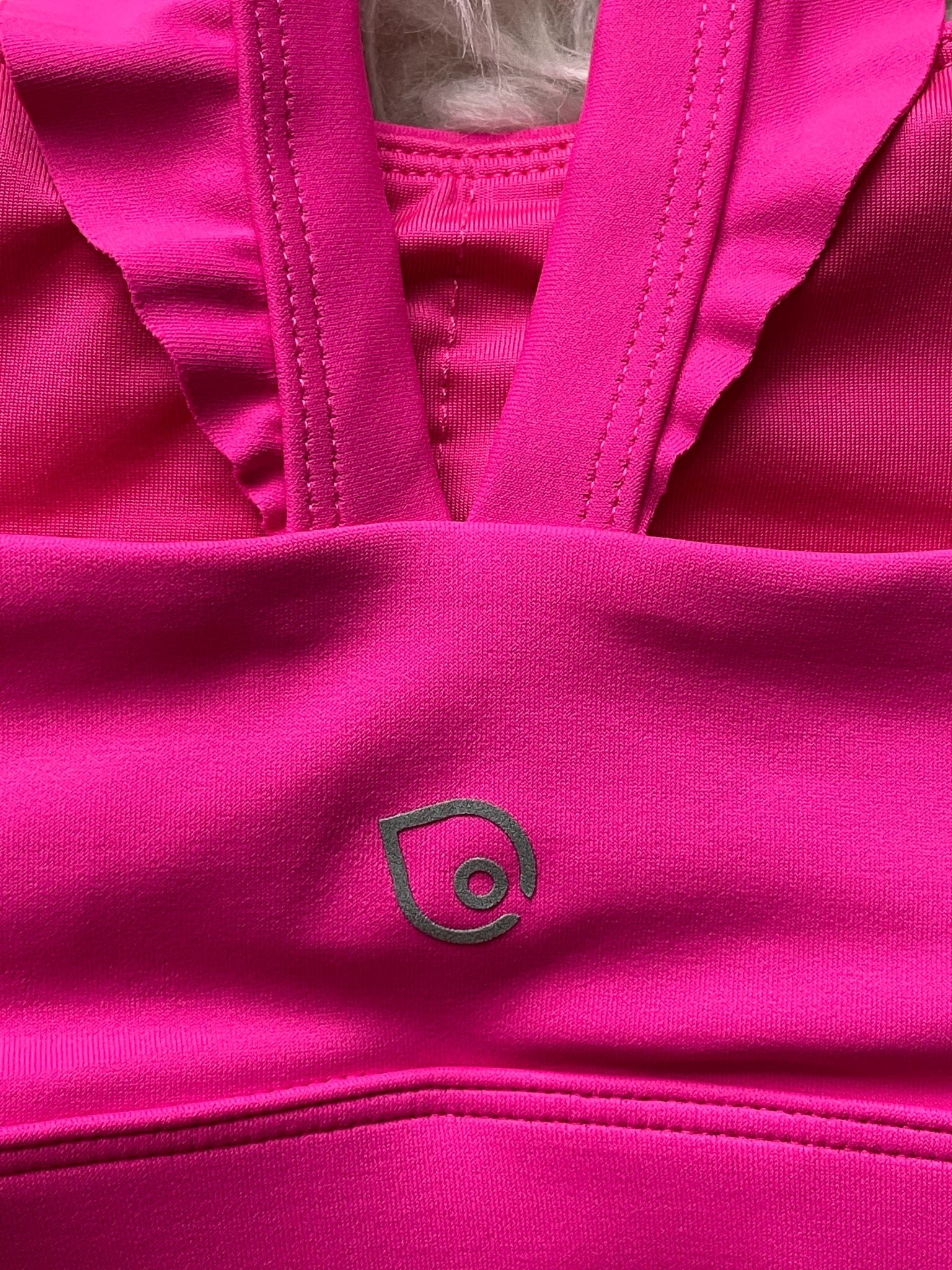 Madison Ruffle Nursing Sports Bra, Medium support, running, largest breast, hot pink