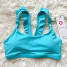 Madison Ruffle Nursing Sports Bra, Medium support, running, largest breast, aqua