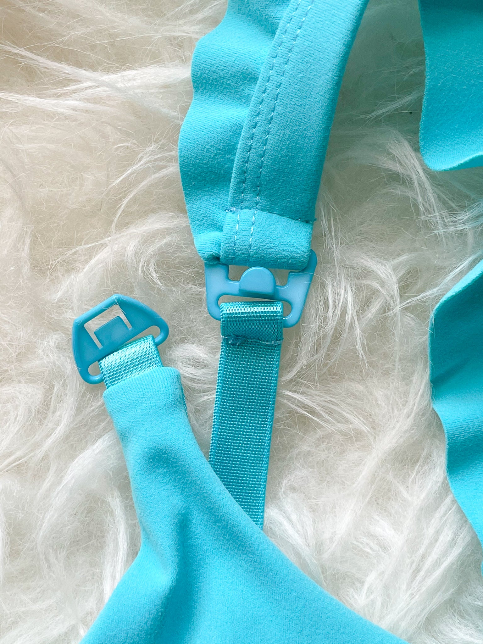 Madison Ruffle Nursing Sports Bra, Medium support, running, largest breast, aqua
