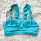 Madison Ruffle Nursing Sports Bra, Medium support, running, largest breast, aqua