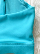Madison Ruffle Nursing Sports Bra, Medium support, running, largest breast, aqua