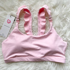 Madison Ruffle Nursing Sports Bra, Medium support, running, largest breast, blush pink