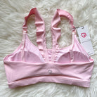Madison Ruffle Nursing Sports Bra, Medium support, running, largest breast, blush pink
