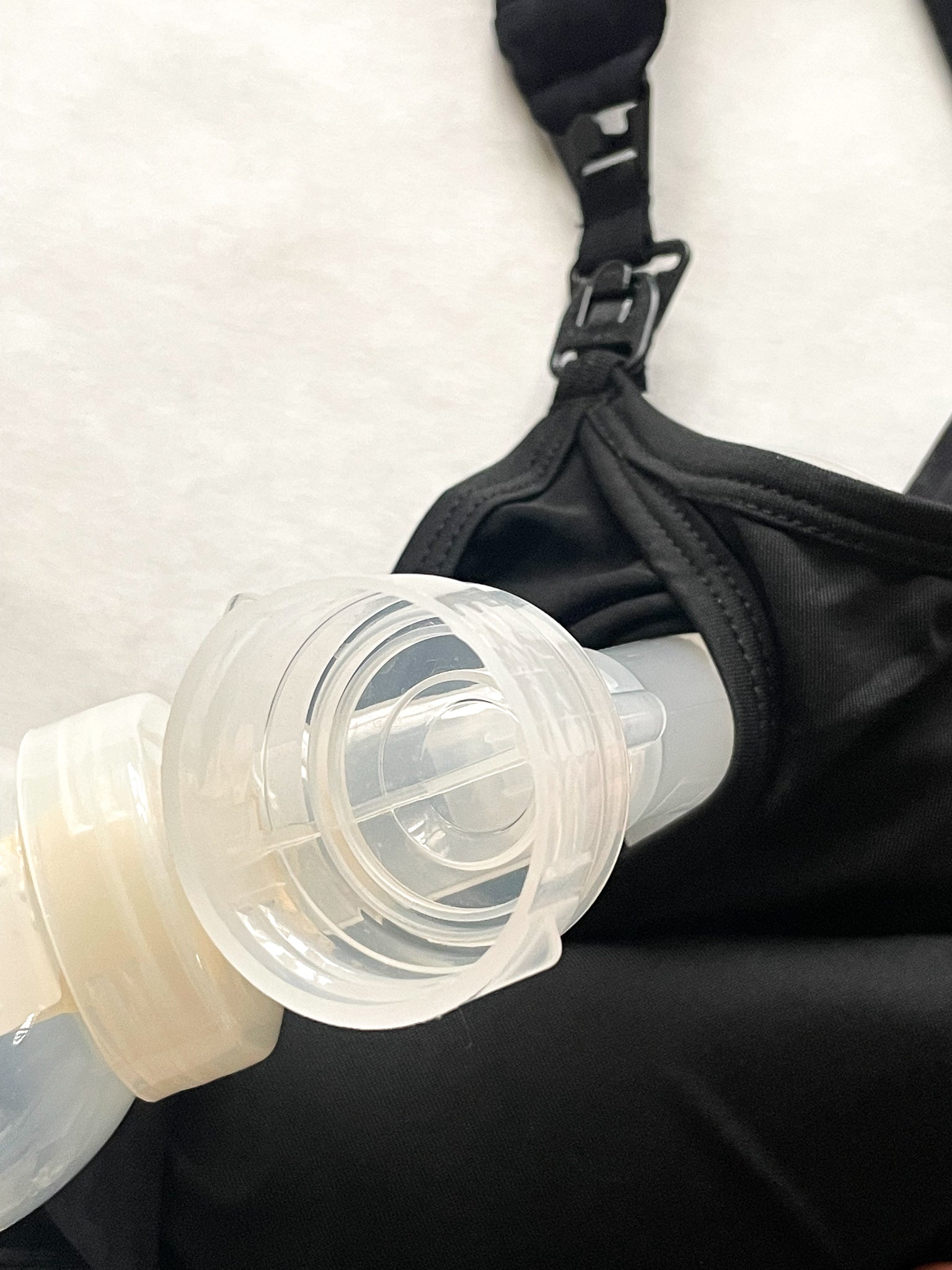 Chloe 4 Running Nursing and Pumping Sports Bra, black, strappy back, supportive, stylish, mid high impact, high coverage, supportive, large chest, black, sweat and milk