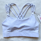 Chloe 4 Running Nursing and Pumping Sports Bra, black, strappy back, supportive, stylish, mid high impact, high coverage, supportive, large chest, white floral, sweat and milk