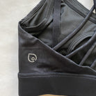 Océane 4 Nursing and pumping sports Bra, medium impact, hands free pumping, black, strappy back, adjustable back clasp - Sweat and Milk