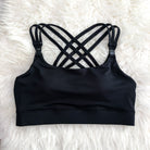 Chloe 3 Running Nursing Sports Bra, black, strappy back, supportive, stylish, mid high impact, mid high coverage