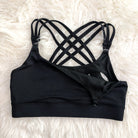 Chloe 3 Running Nursing Sports Bra, black, strappy back, supportive, stylish, mid high impact, mid high coverage