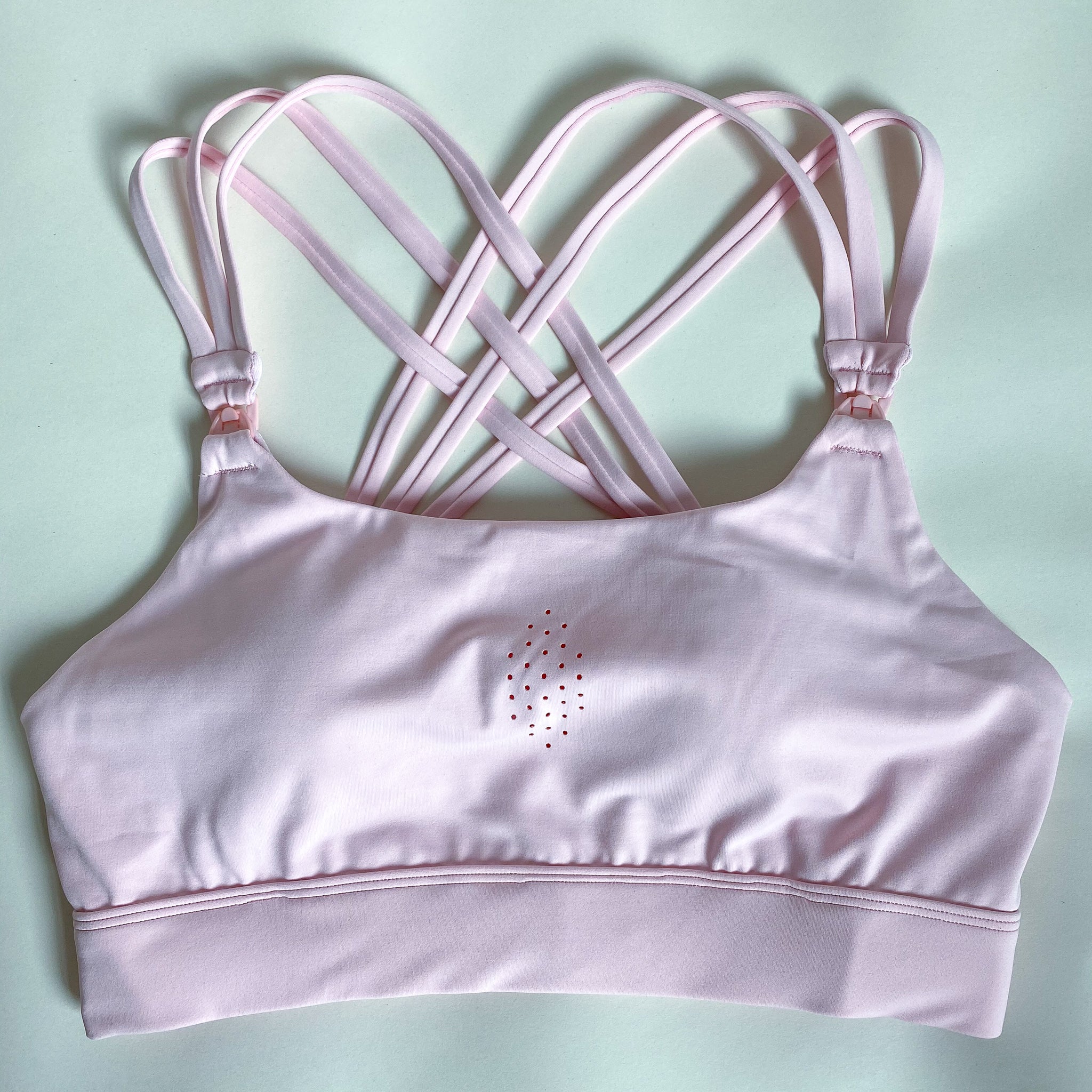 Chloe 3 Running Nursing Sports Bra, strappy back, high impact, stylish, blush