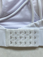 Nursing Sports Bra, strappy, white, Adjustable straps, Oceane 2 - Sweat and Milk LLC