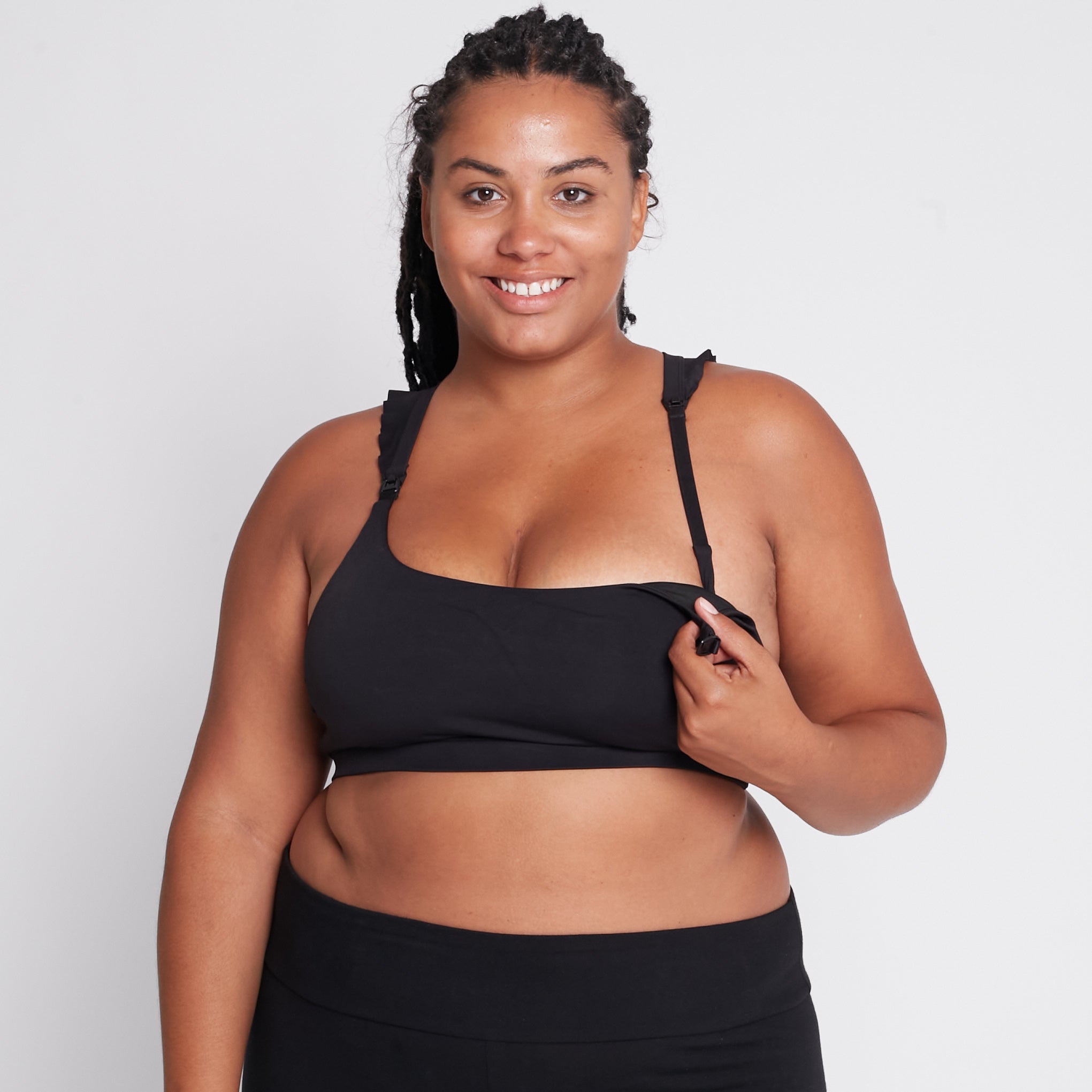 Madison Nursing Sports Bra, Medium Impact, Supportive, largest chest, running, Black
