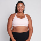 Océane 4 Nursing sports Bra, hands free pumping, blush, strappy back, adjustable, big chested, supportive