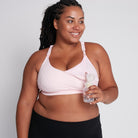 Océane 4 Nursing sports Bra, hands free pumping, blush, strappy back, adjustable, big chested, supportive