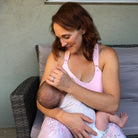 Chloe 3 Running Nursing Sports Bra, dusty pink, strappy back, supportive, stylish, mid high impact, mid high coverage