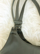 Chloe 3 Running Nursing Sports Bra, dark olive, supportive, stylish, high impact, mid high coverage - Sweat and Milk
