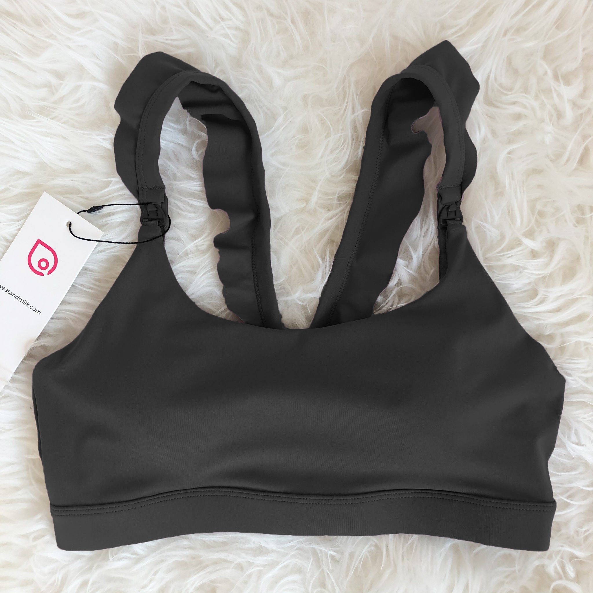 Madison Nursing Sports Bra, Medium Impact, Supportive, largest chest, running, Black