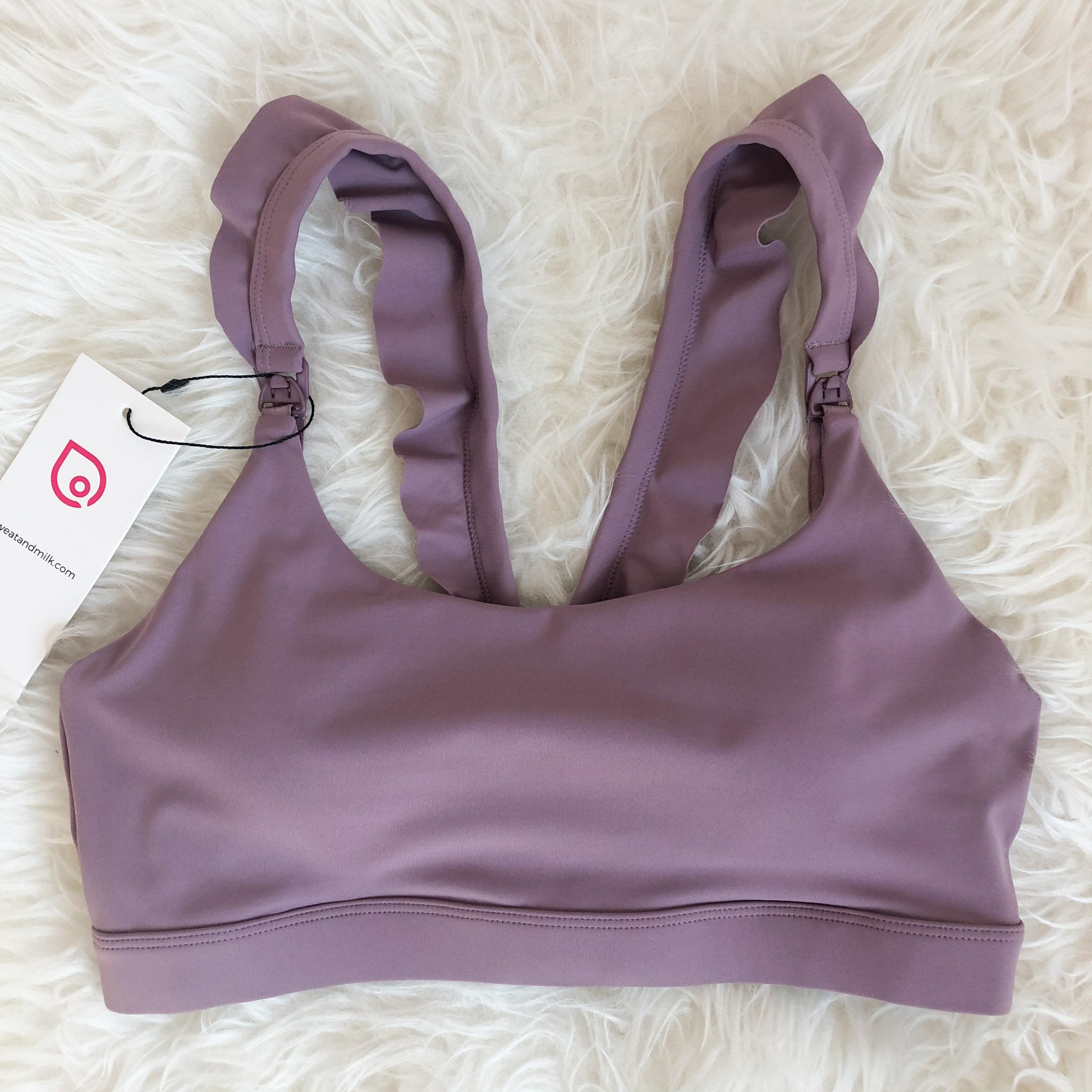 Madison Nursing Sports Bra, Medium Impact, Supportive, largest chest, running, lavender