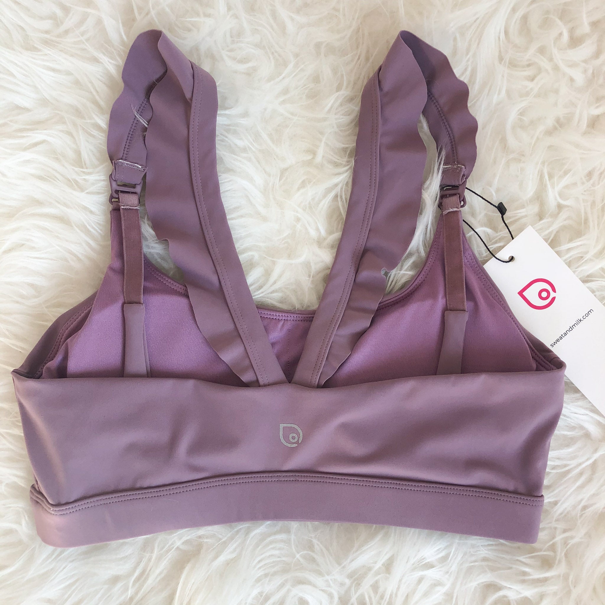 Madison Nursing Sports Bra, Medium Impact, Supportive, largest chest, running, lavender
