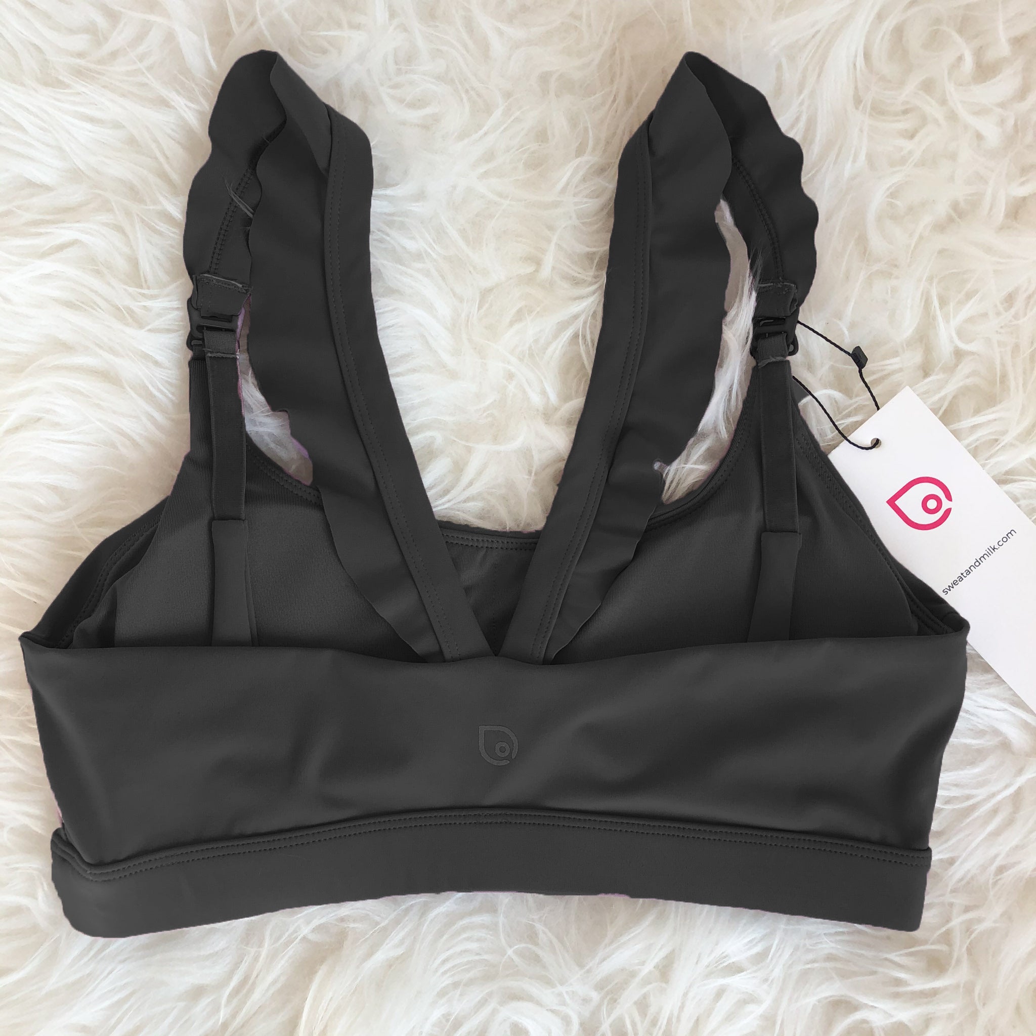 Lucie Nursing Sports Bra, Medium Impact, Supportive, largest chest, running, Black