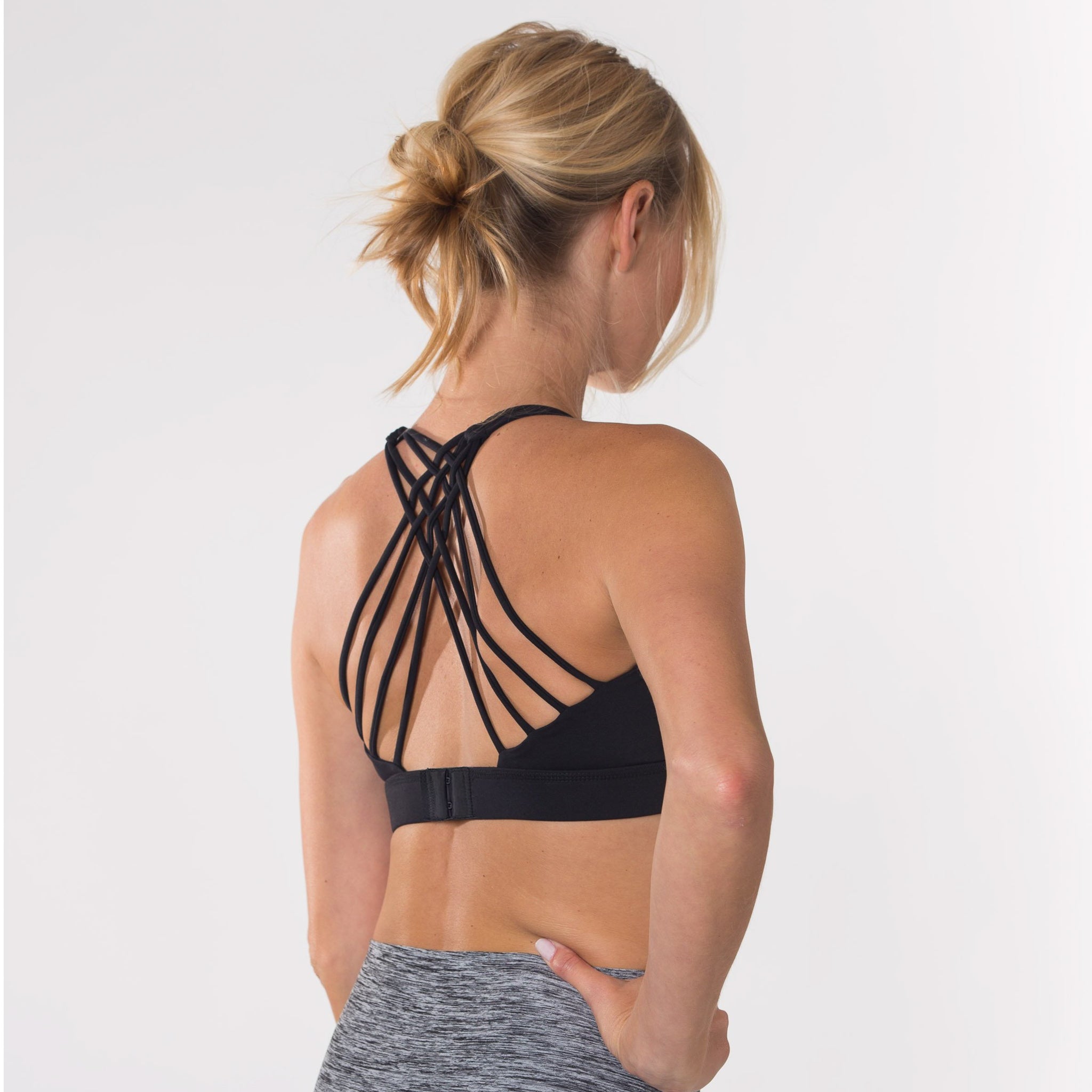 Nursing Sports Bra, strappy, adjustable straps, black- Sweat and Milk LLC