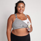 Chloe 4 running high impact nursing & pumping sports bra, large chest, big cups, sweat and milk